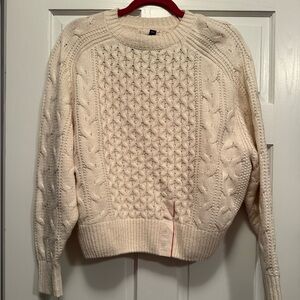 Cable Knit Cream Sweater NWT XS